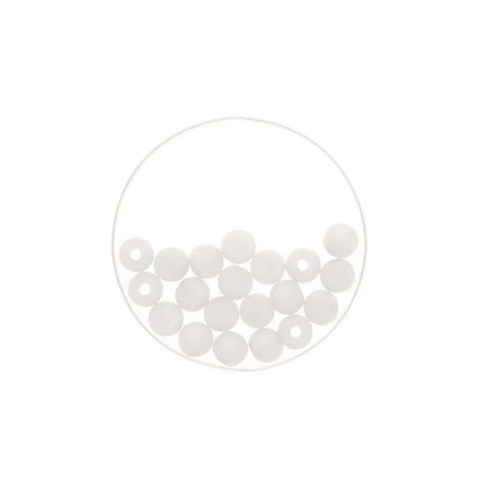 Bead 8mm Polaris Mat 15pcs, White