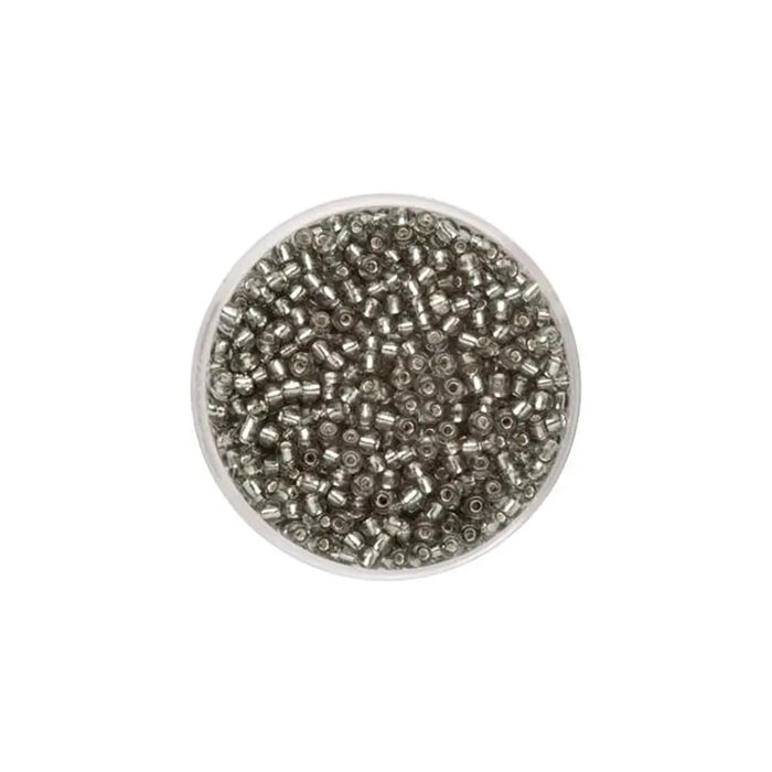 Rocaille Beads 2.6mm 17g, Grey with Silver Lustre