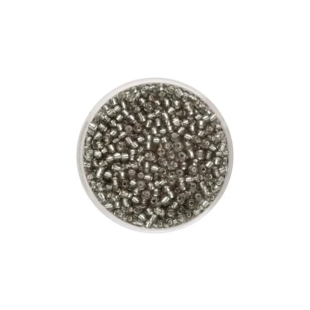 Rocaille Beads 2.6mm 17g, Grey with Silver Lustre