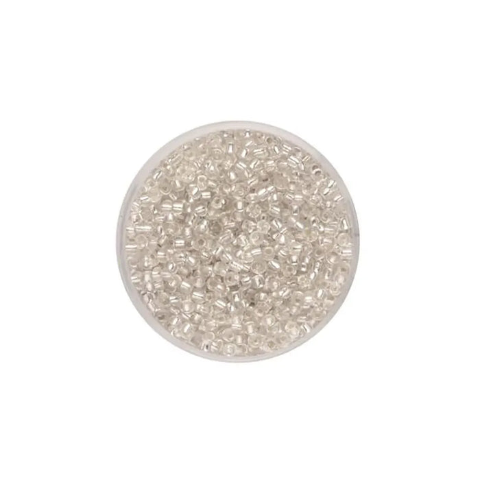 Rocaille Beads 2.6mm 17g, Crystal with Silver Lustre