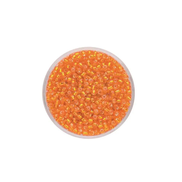 Rocaille Beads 2.6mm 17g, Orange with Silver Lustre