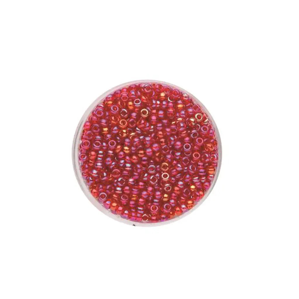 Rocaille Beads 2.6mm 17g, Rainbow Red