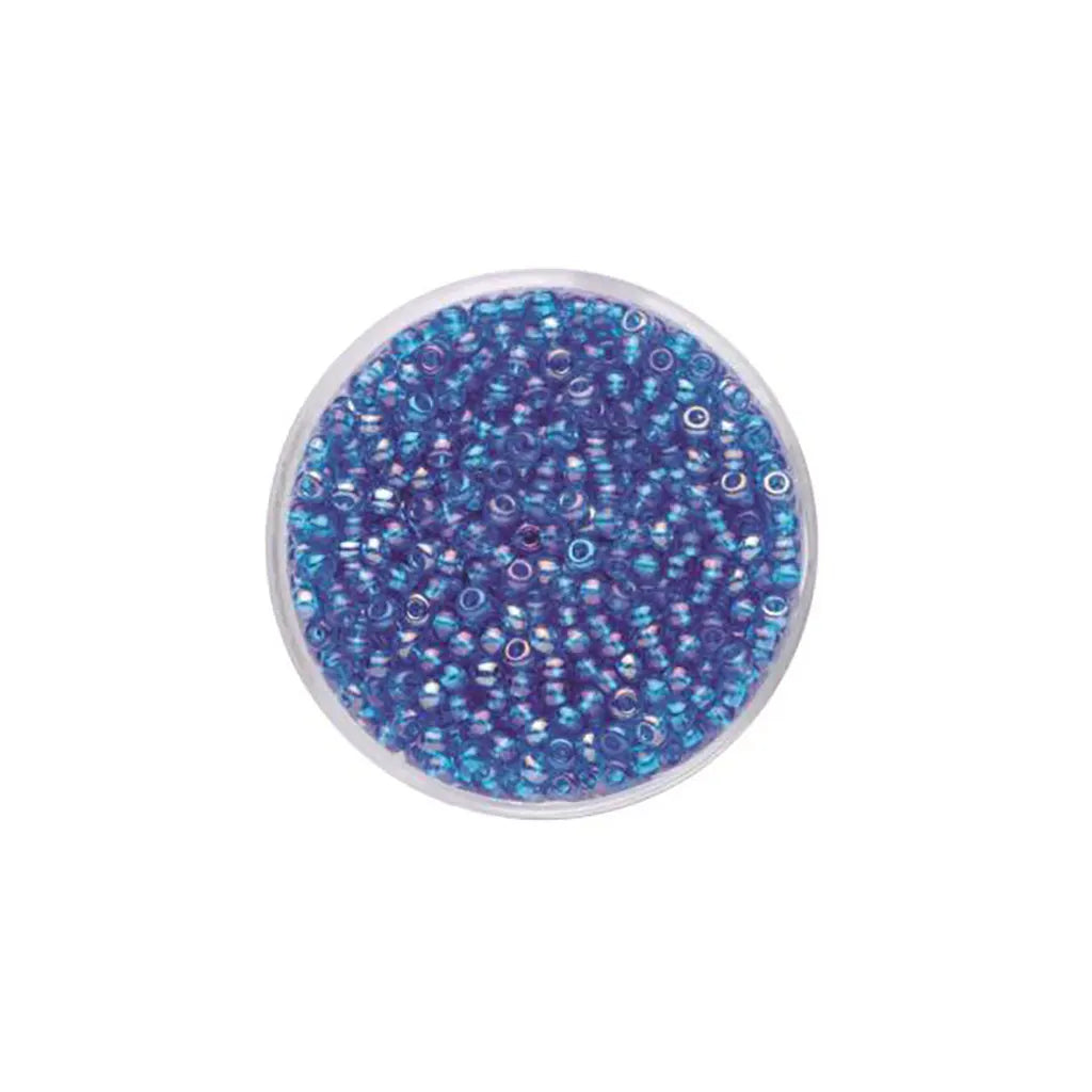 Rocaille Beads 2.6mm 17g, Rainbow Light Blue