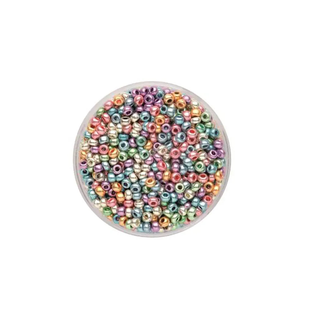 Rocaille Beads 2.6mm 17g, Mix Metal