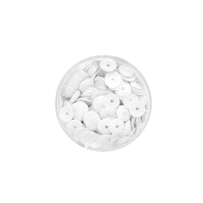 Round Sequins 6mm 7g, White