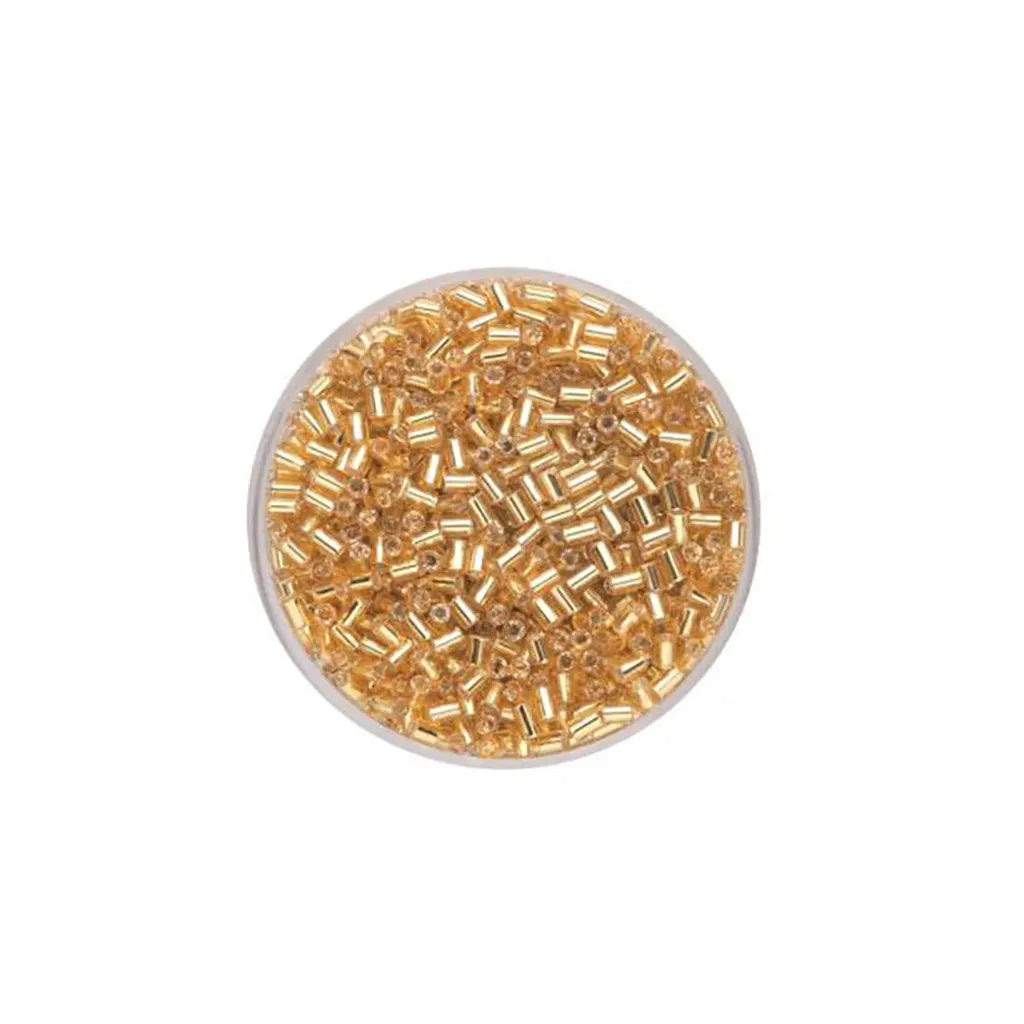 Glass Bugles 2.0mm 17g, Silver Luster Beige