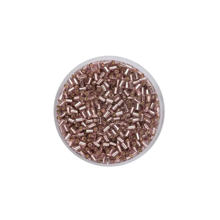 Glass Bugles 2.0mm 17g, Silver Luster Lilac
