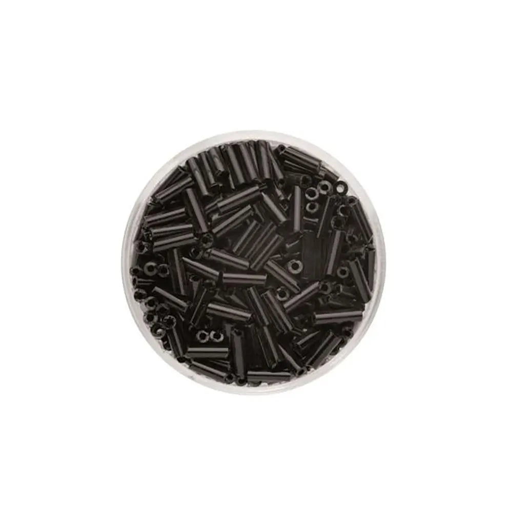 Bugle Beads 6mm 17g, Black