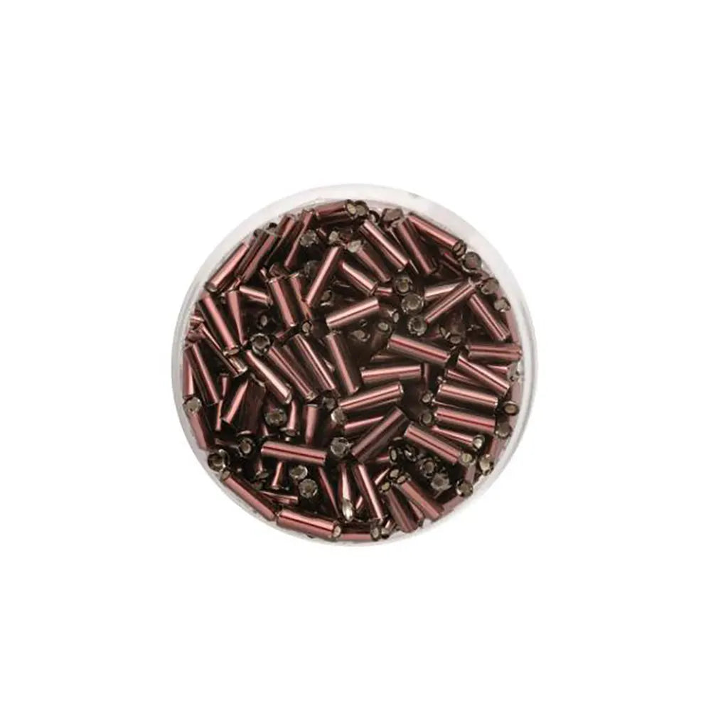 Bugle Beads  6mm 17g, Silver Lilac