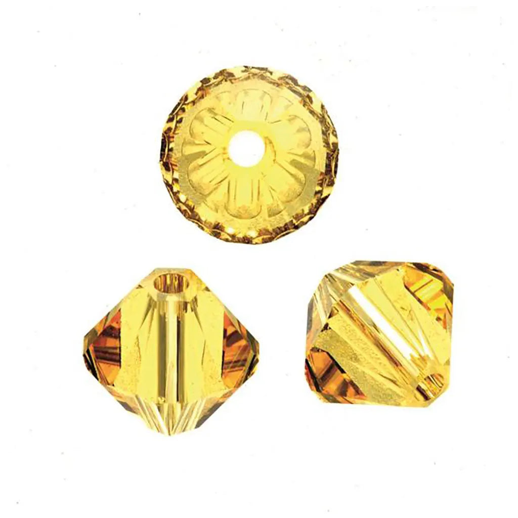 Swarovski Beads Bicone 4mm 25pcs, Light Topaz