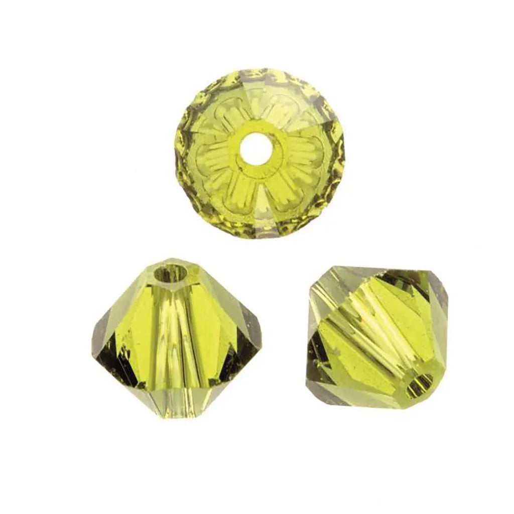 Swarovski Beads Bicone 4mm 25pcs, Olivine