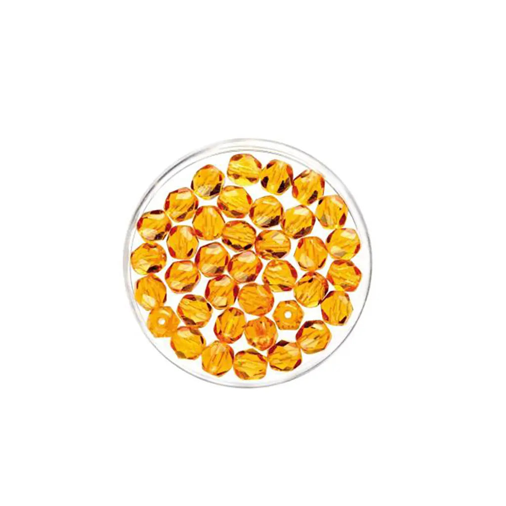 Glass Beads 6mm 50pcs, Topaz