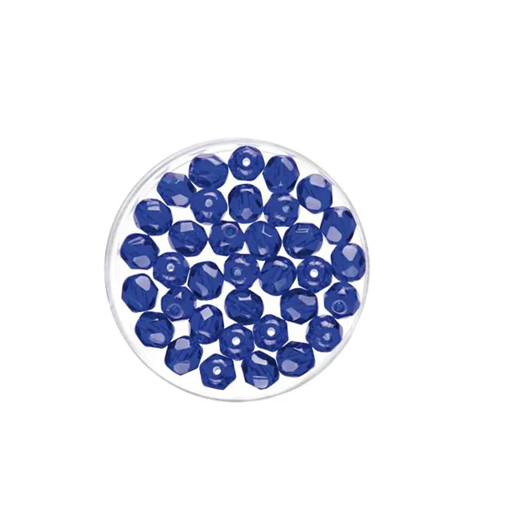 Glass Beads 6mm 50pcs, Azur Blue
