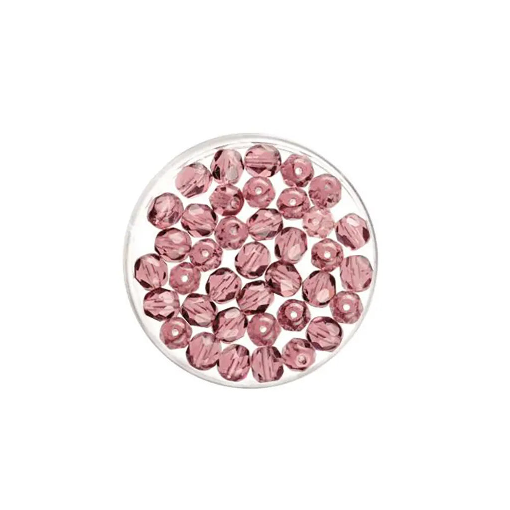 Glass Beads 6mm 50pcs, Amethyst