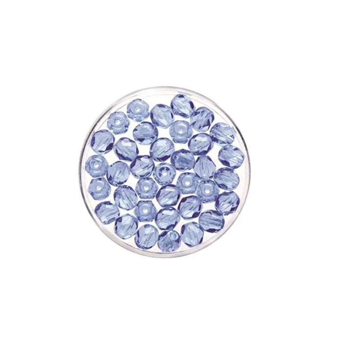 Glass Beads 6mm 50pcs, Sapphire