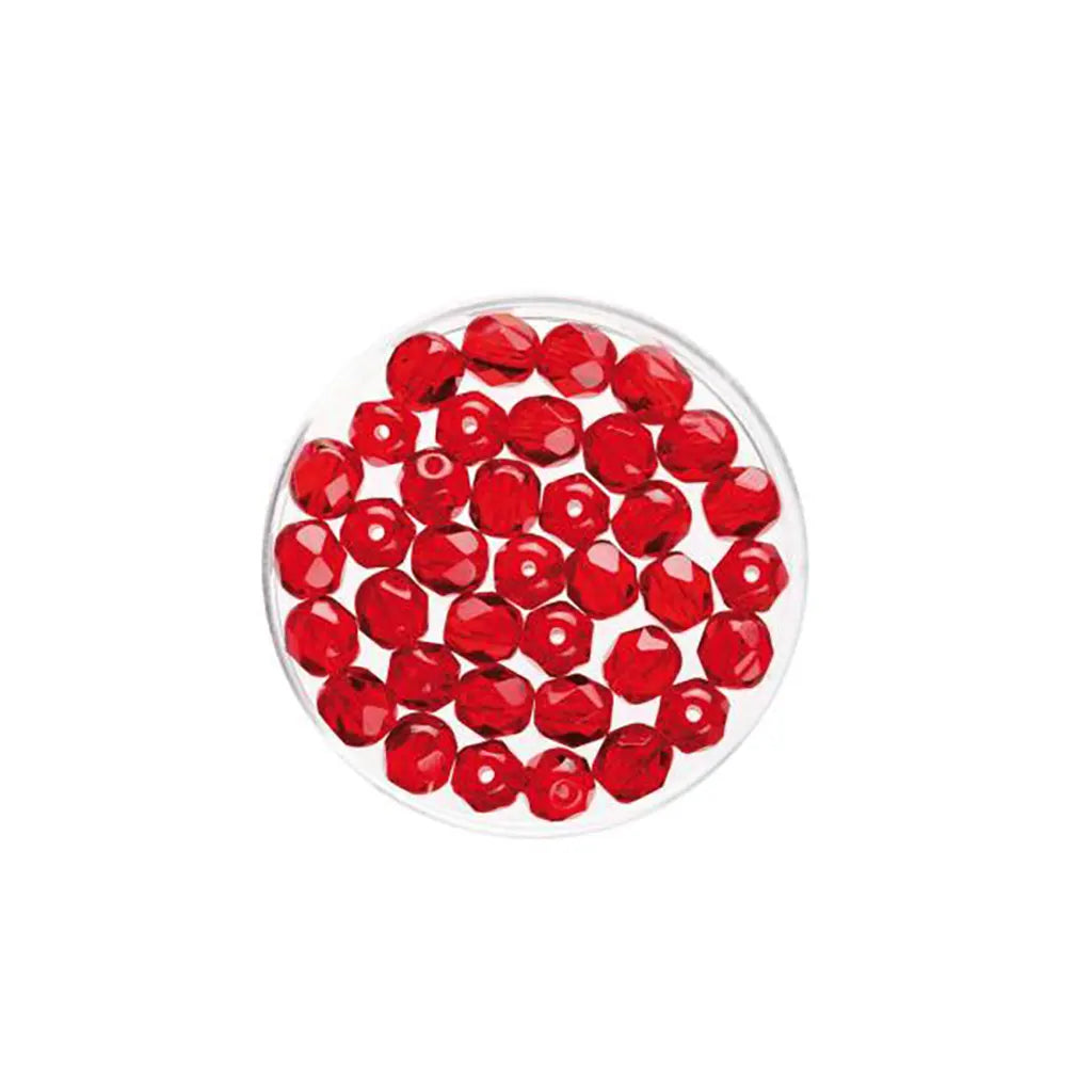 Glass Beads 6mm 50pcs, Siam