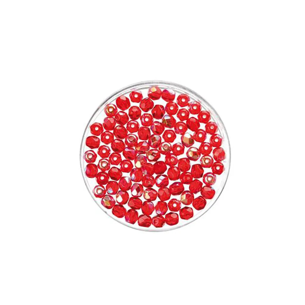 Glass Beads 6mm 50pcs, Ruby Rainbow