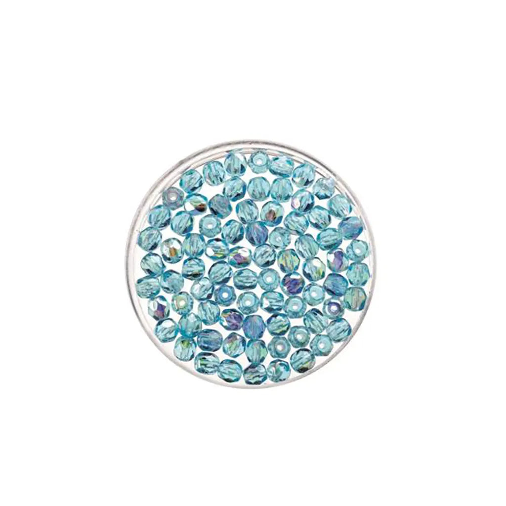 Glass Beads 6mm 50pcs, Aqua Rainbow