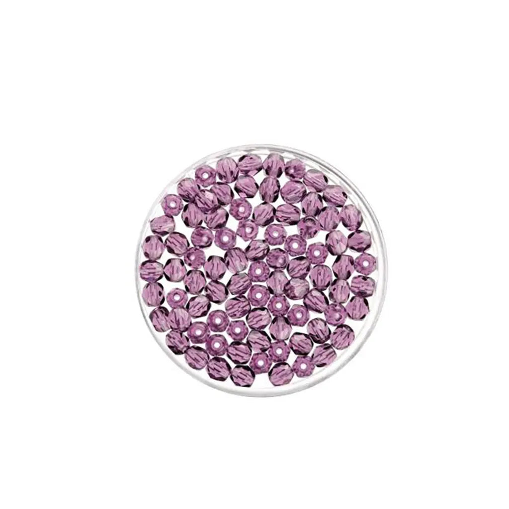 Glass Beads 6mm 50pcs, Violet
