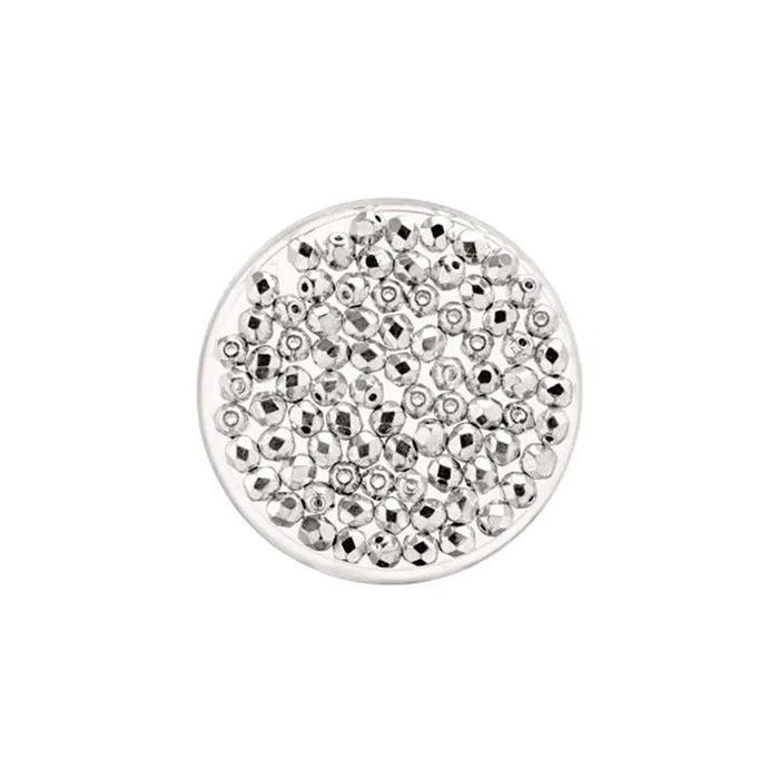 Glass Beads 6mm 50pcs, Silver