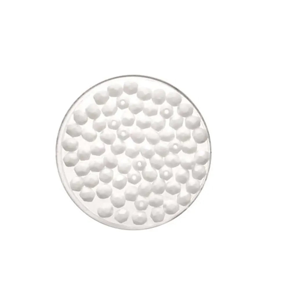 Glass Beads 6mm 50pcs, White