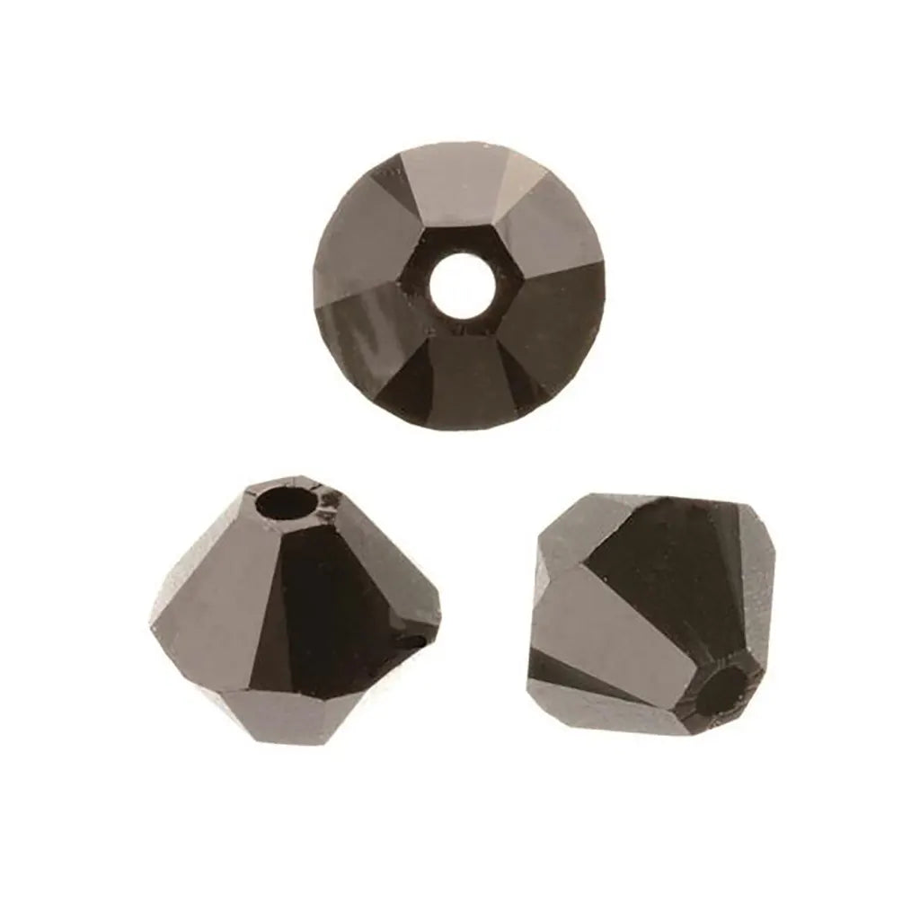 Swarovski Beads Bicone 6mm 12pcs, Jet