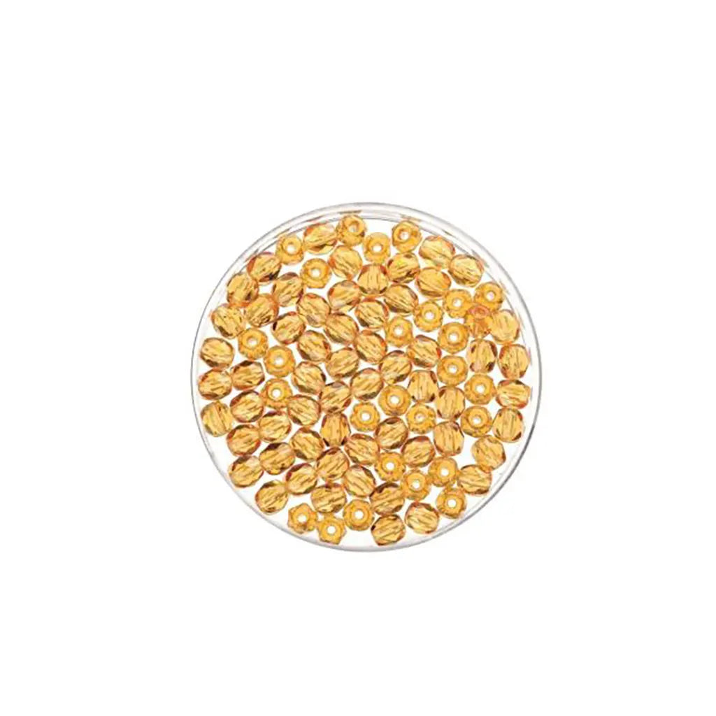 Glass Beads 4mm 100pcs, Topaz