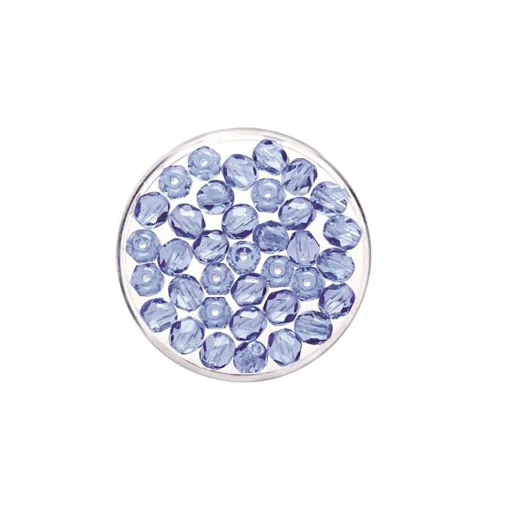 Glass Beads 4mm 100pcs, Light Sapphire