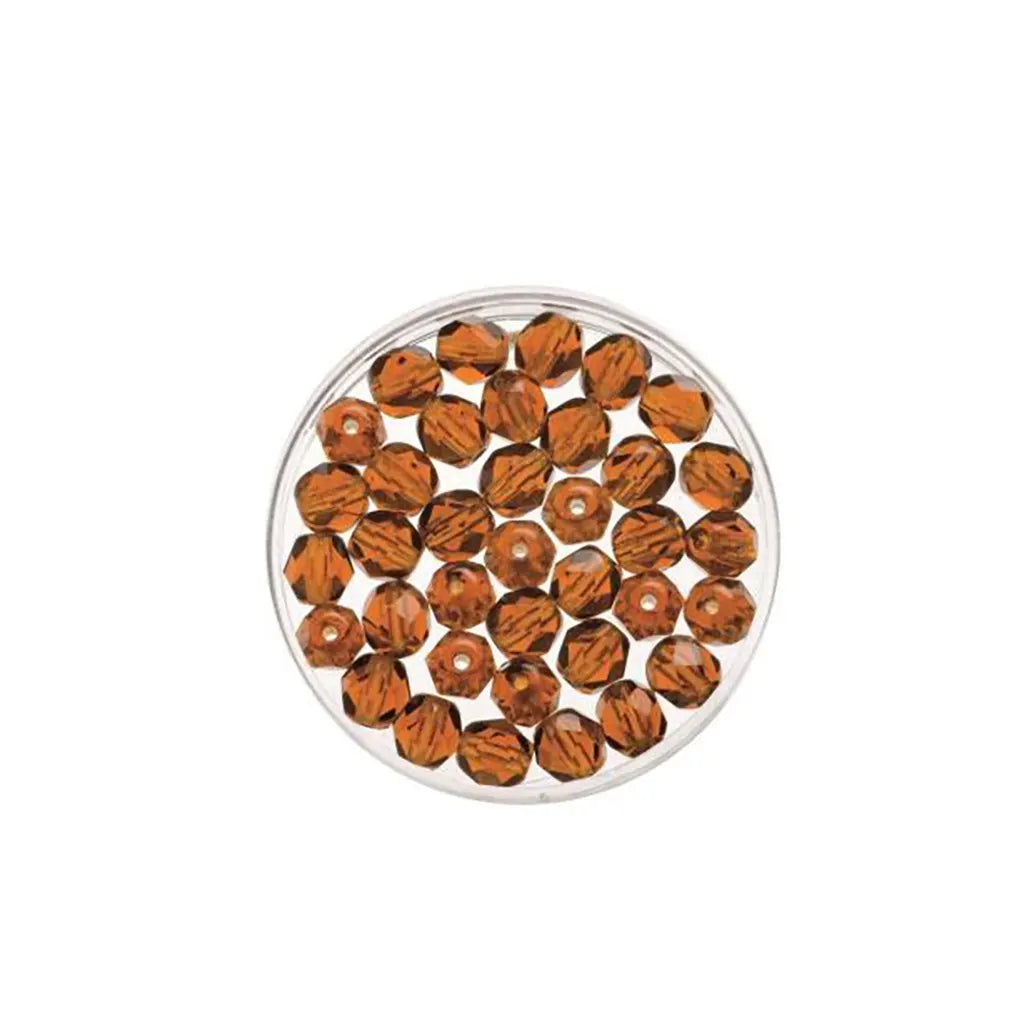 Glass Beads 4mm 100pcs, Drak Topaz