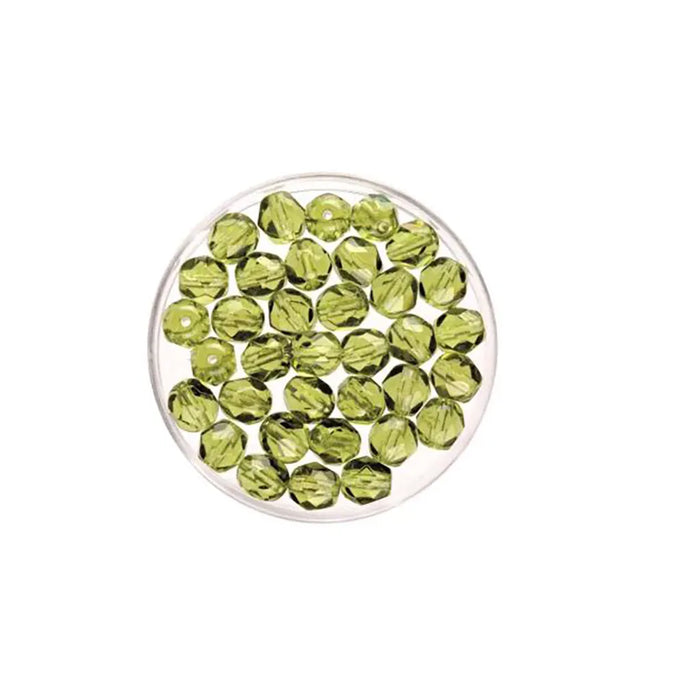 Glass Beads 4mm 100pcs, Olivin