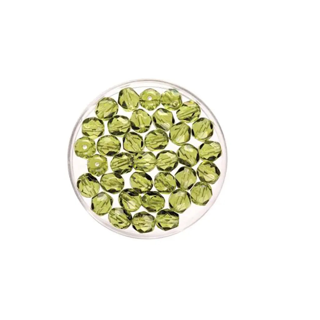Glass Beads 4mm 100pcs, Olivin