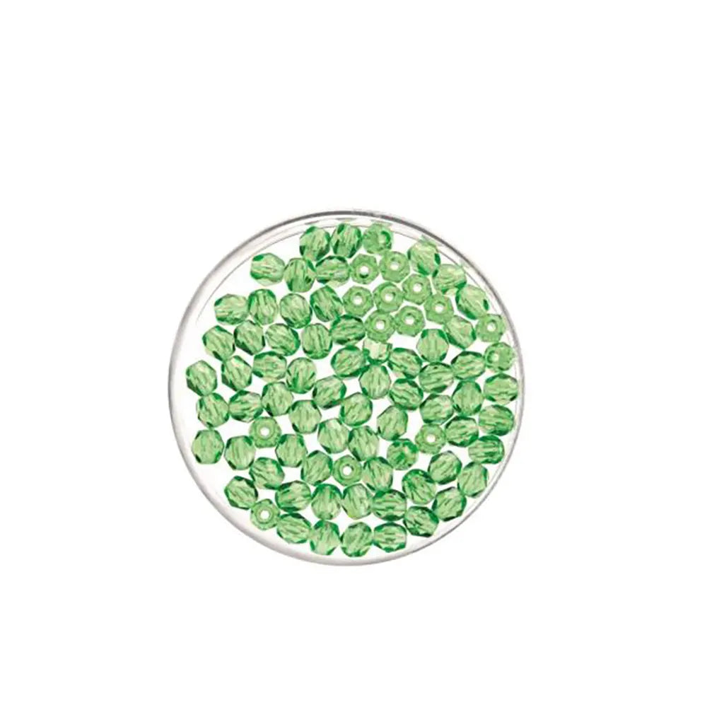 Glass Beads 4mm 100pcs, Green