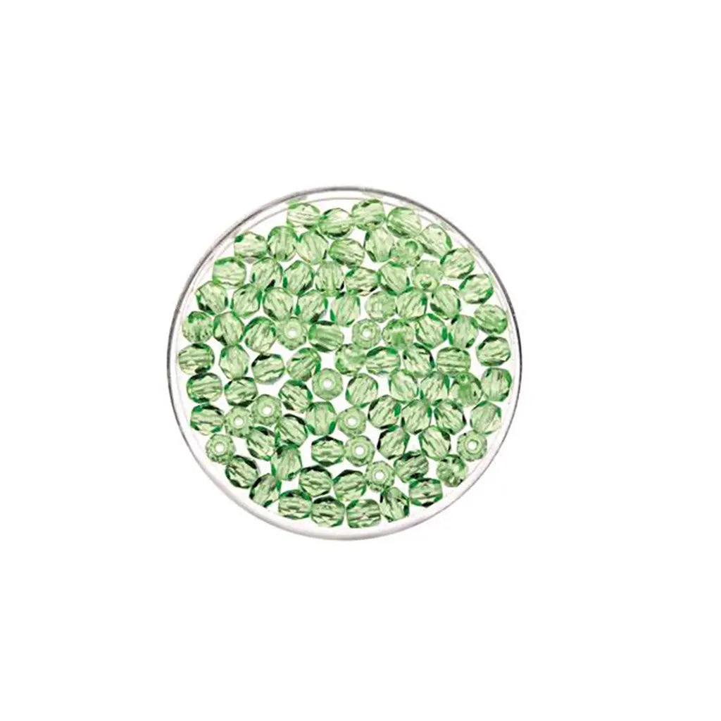 Glass Beads 4mm 100pcs, Light Green