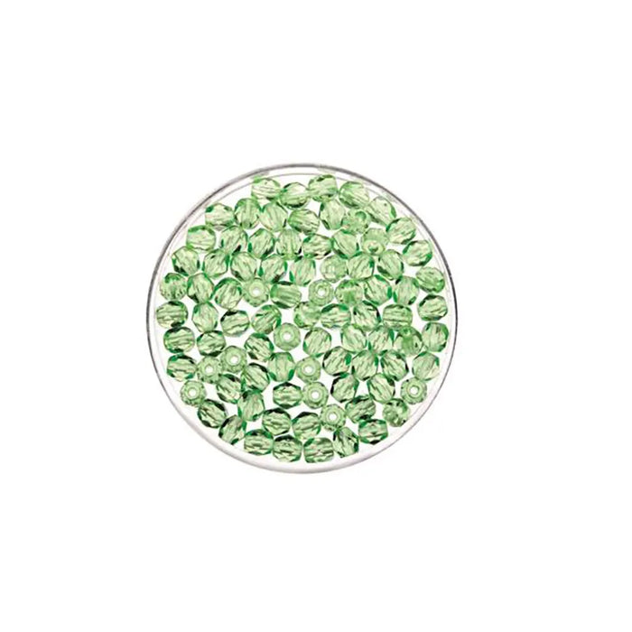 Glass Beads 4mm 100pcs, Light Green