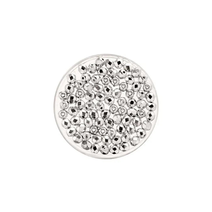 Glass Beads 4mm 100pcs, Silver