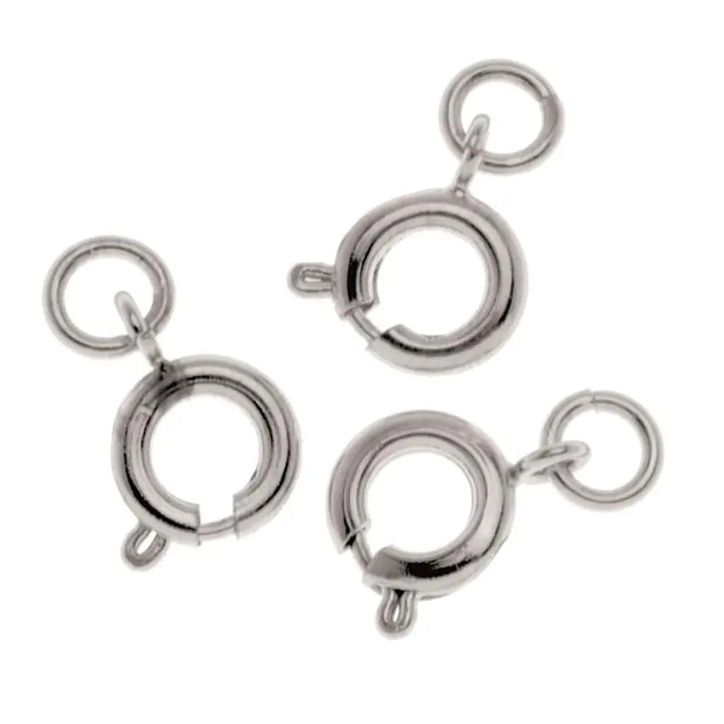 Spring Ring With Ring 5pcs 9mm Silver
