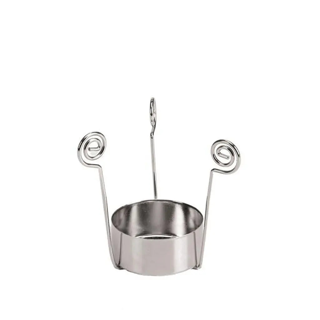 Metal Tealight Holder Silver colour. for Glass 7cm 2pcs