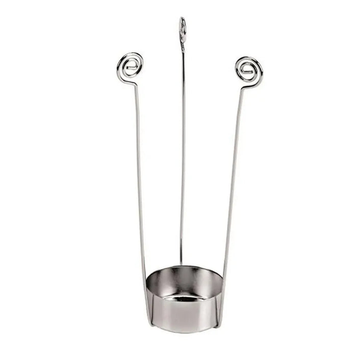 Metal Tealight Holder Silver colour. for Glass 15cm 2pcs
