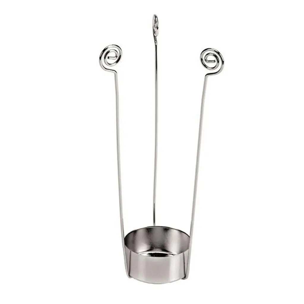 Metal Tealight Holder Silver colour. for Glass 15cm 2pcs