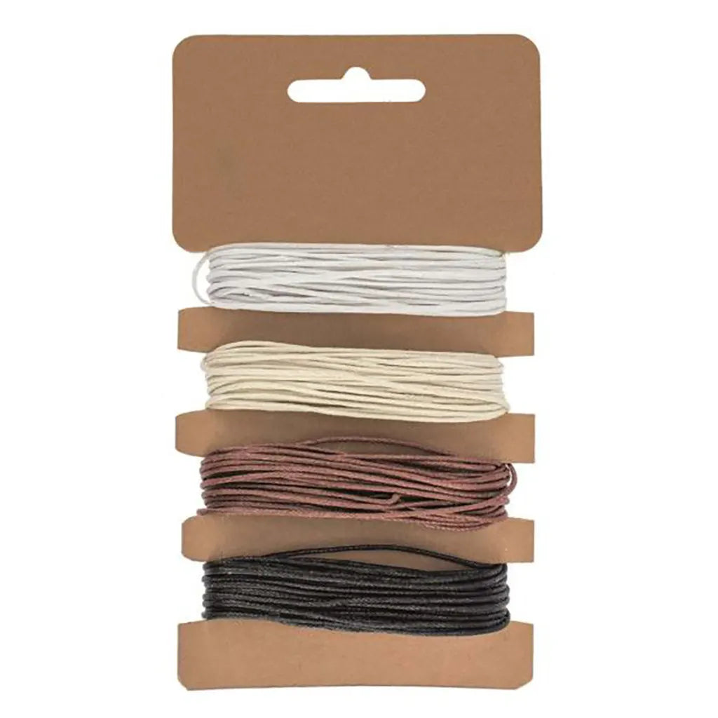 Cotton thread 4x3m; 1mm Beige/white/Brown/Black