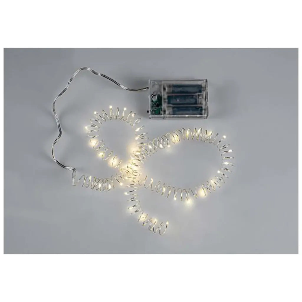 LED Light Garland 40 Lights Timer Warm White, 3AA Battery