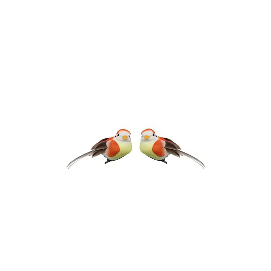Bird Orange 2pcs 7cm