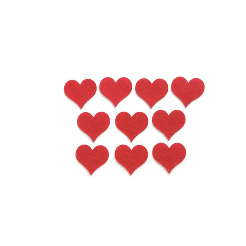 Felt Hearts 10pcs 4cm, Red