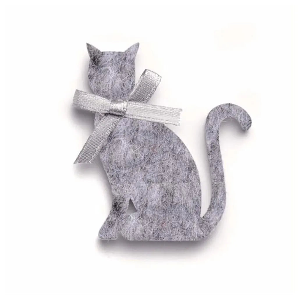 Felt Cats 6pcs Grey