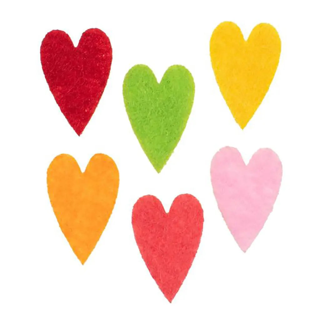 Felt Hearts 30pcs 2cm Mixed Colors