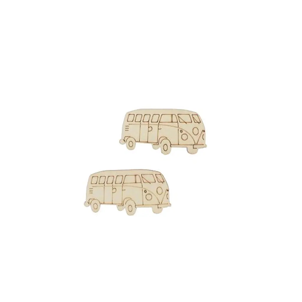 Wooden Deco Bus 5X2.6cm 10pcs, Natural
