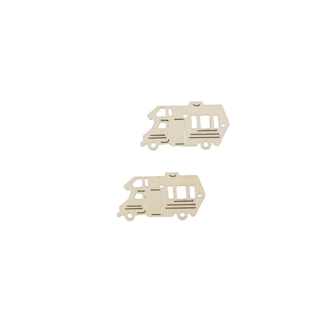 Wooden Deco Camper 5X2.6cm 10pcs, Natural