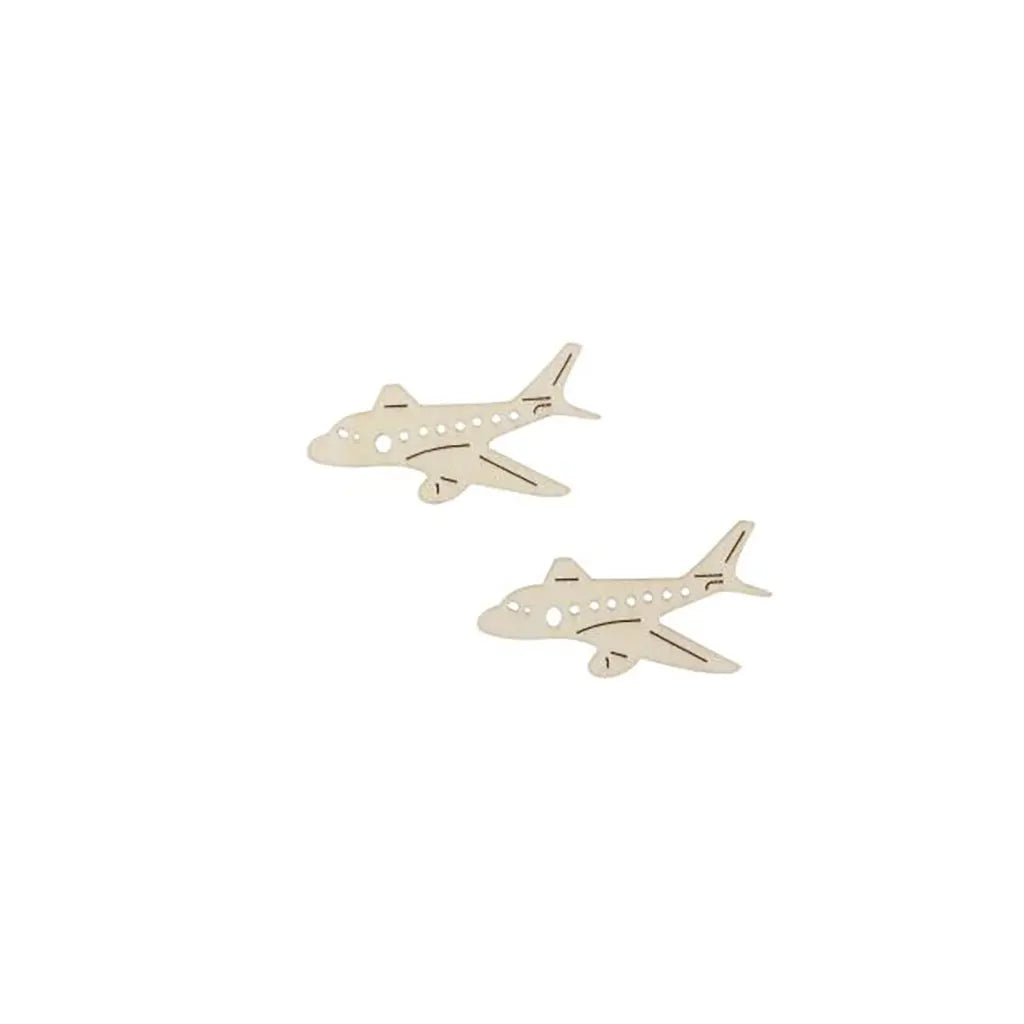 Wooden Deco Plane 5X2.6cm 10pcs, Natural