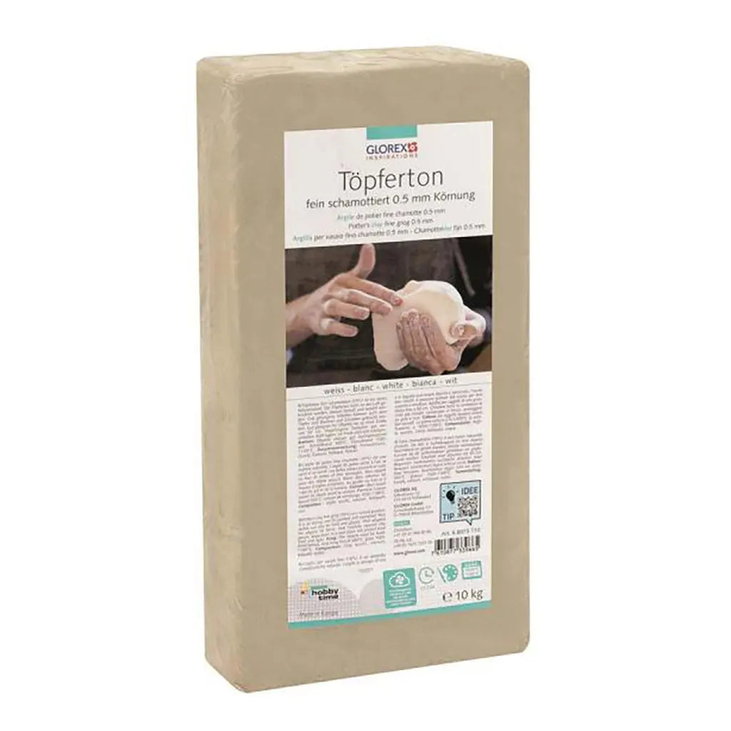 Pottery Clay 10Kg White Fine Grog 0.5