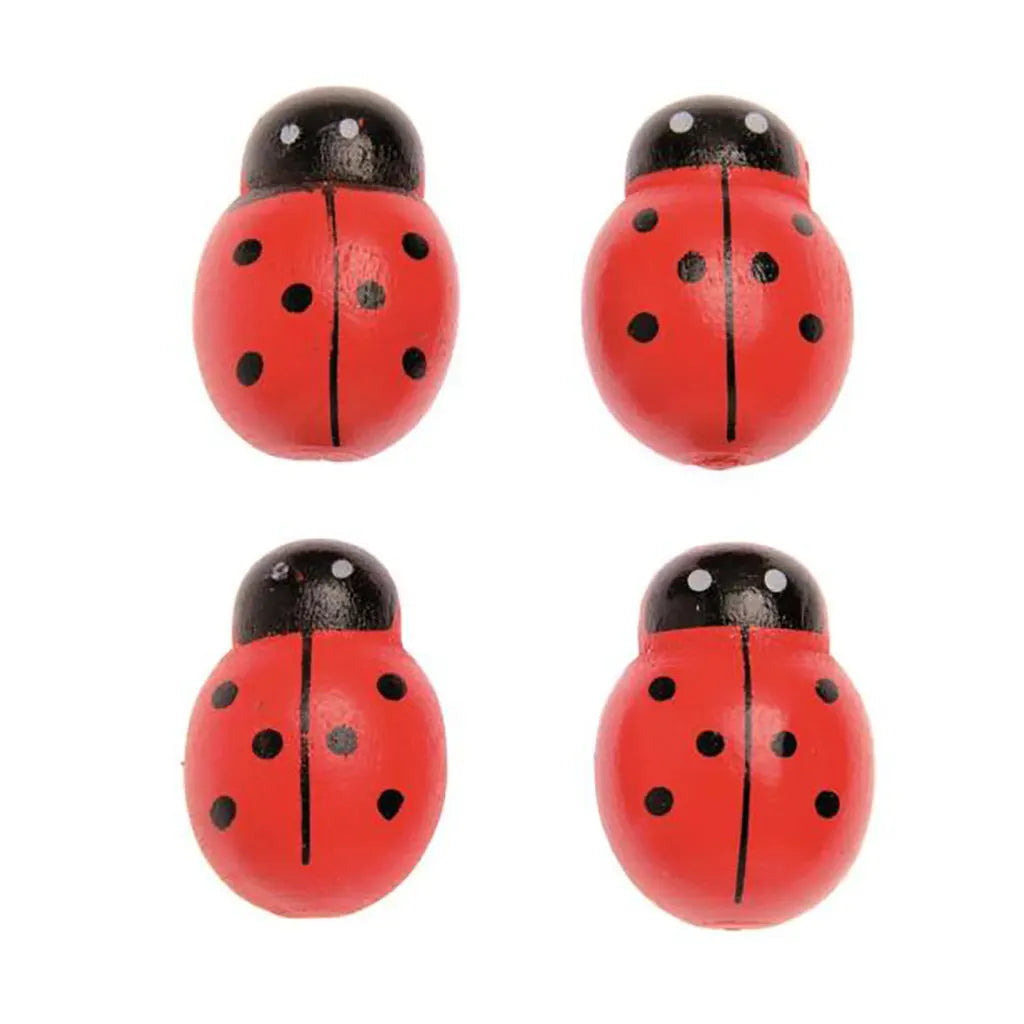 Wooden Bug 6pcs 2.5X1.6cm